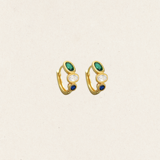 Gemstone Huggie Earrings