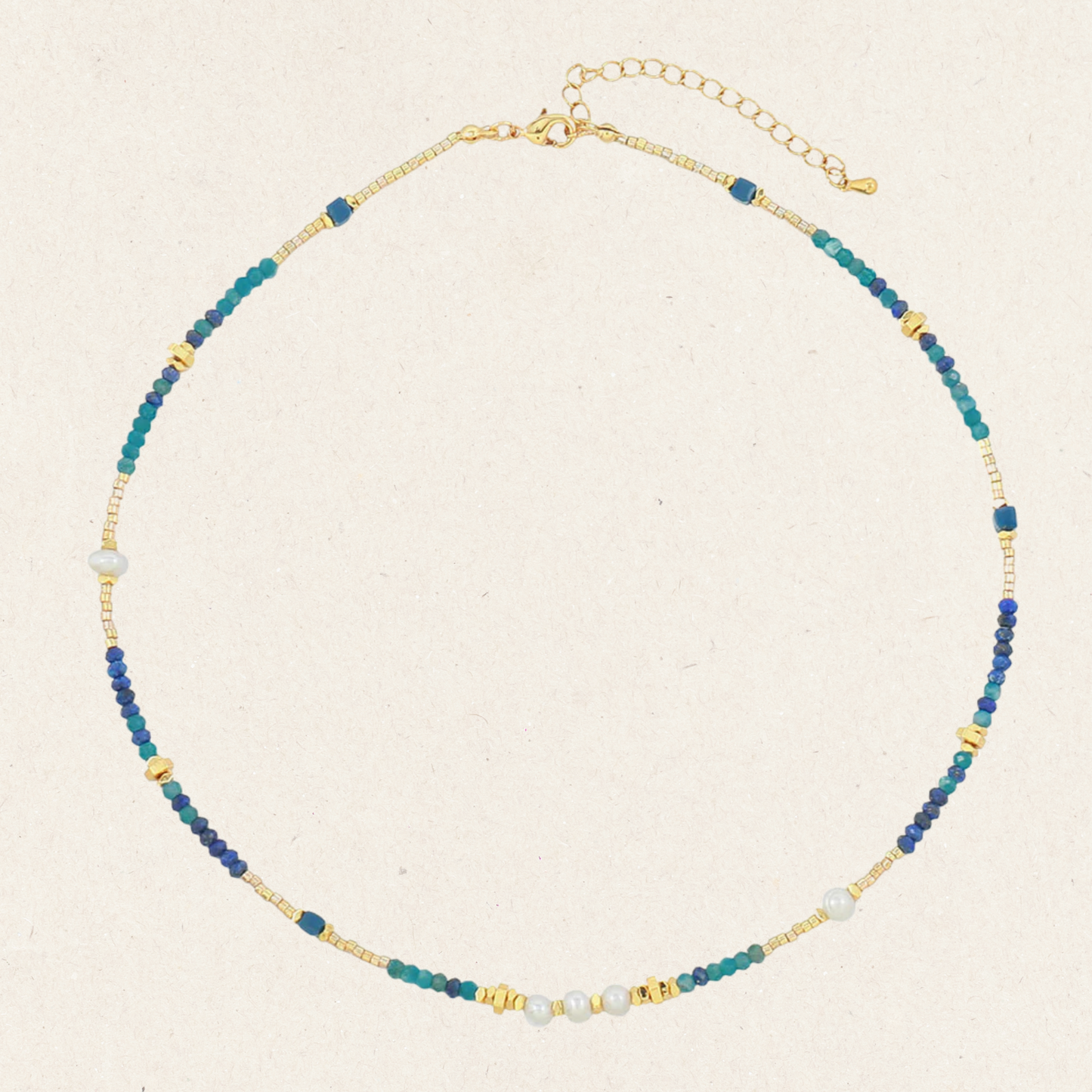 Lapis Fluorite Beaded Necklace