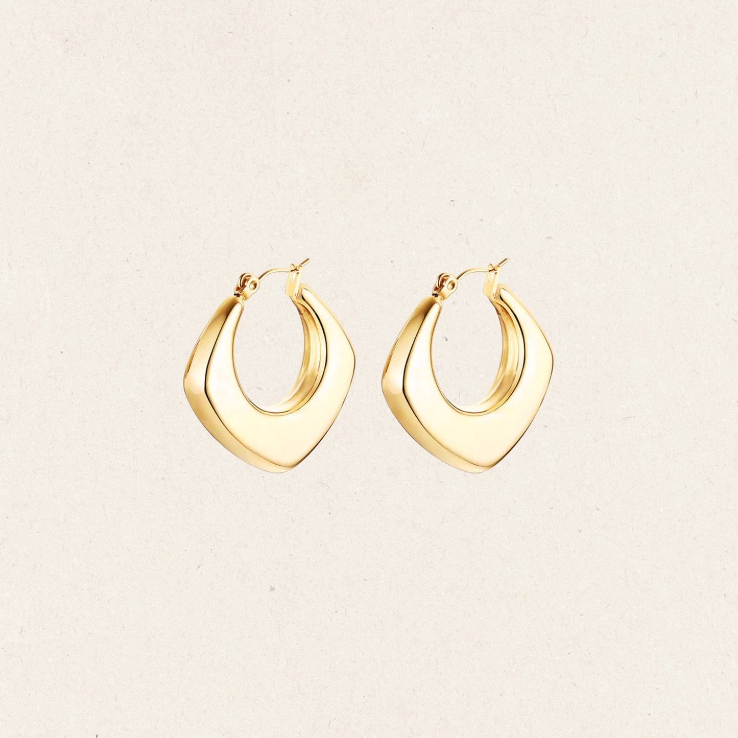 Rhombus Medium Hoop Earrings