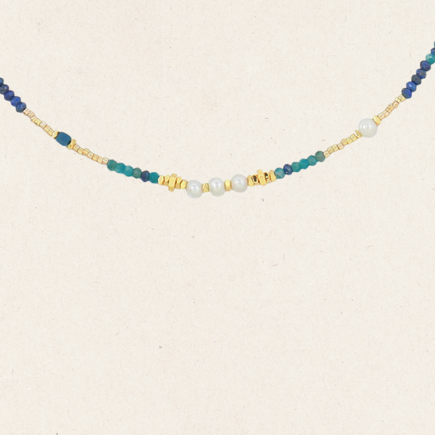 Lapis Fluorite Beaded Necklace