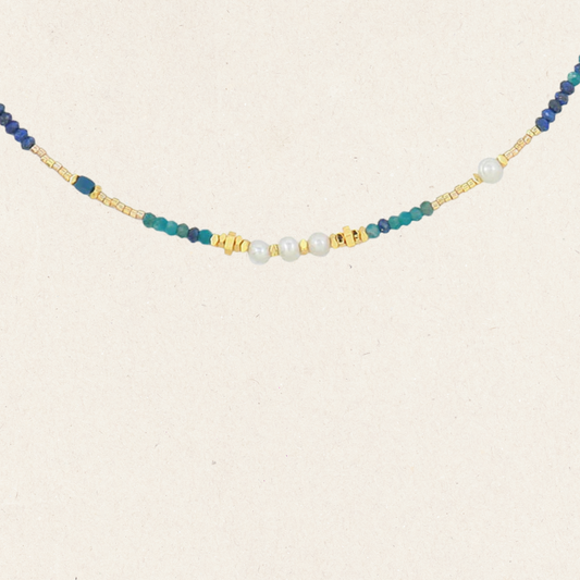 Lapis Fluorite Beaded Necklace