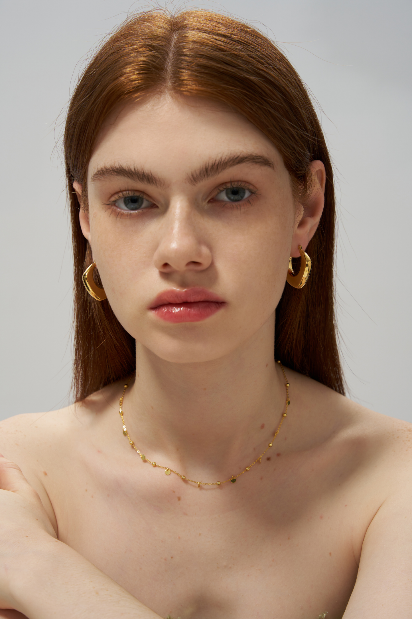 Stackable Tiny Disc Necklace And Diamond Double Necklace