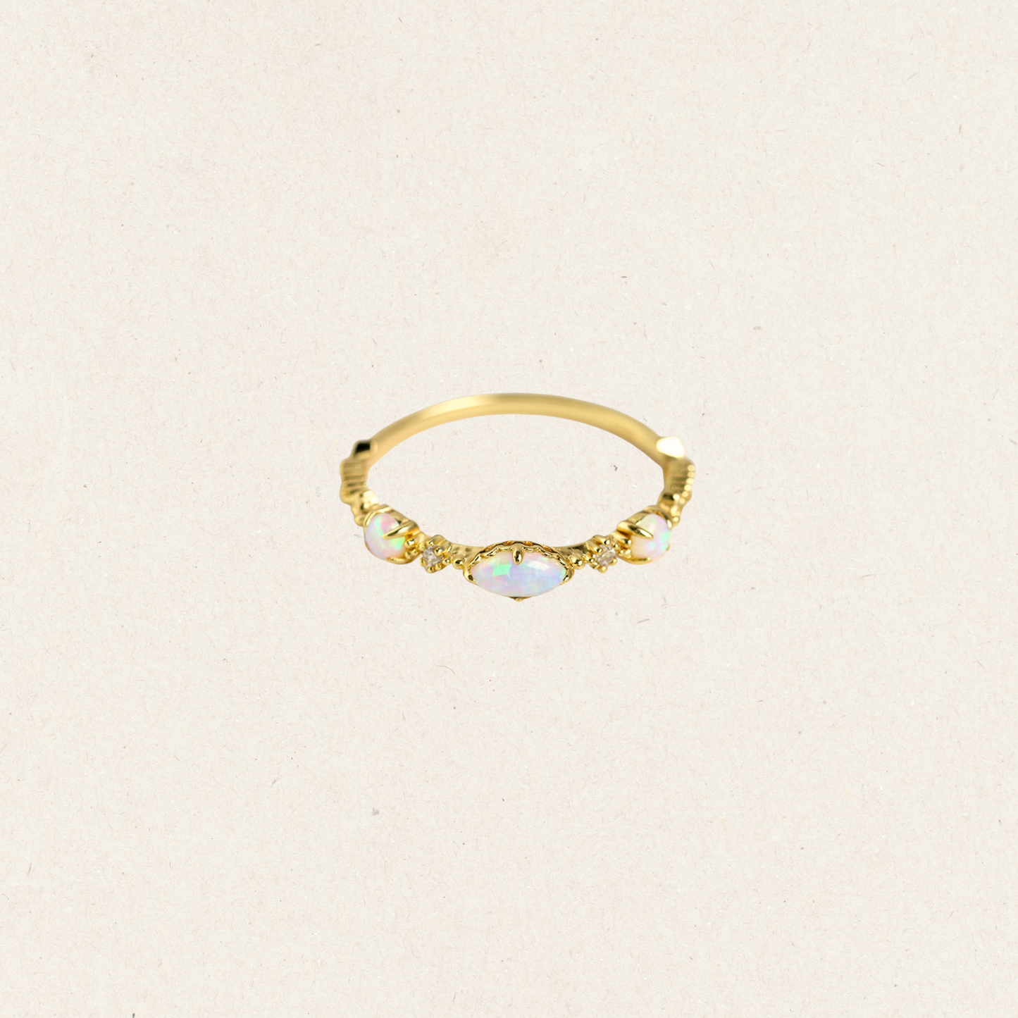 Delicate Natural Opal Trio Ring
