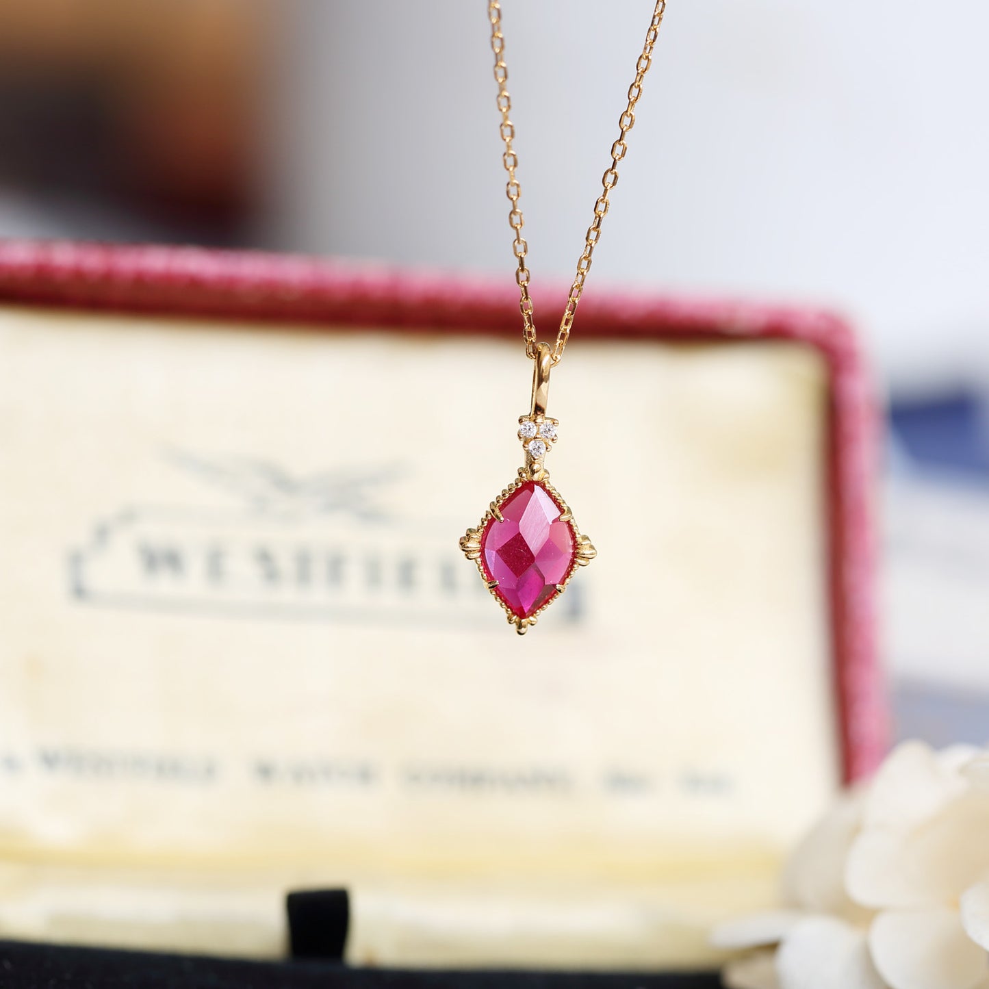 Pear-Shaped Spinel Accent Necklace