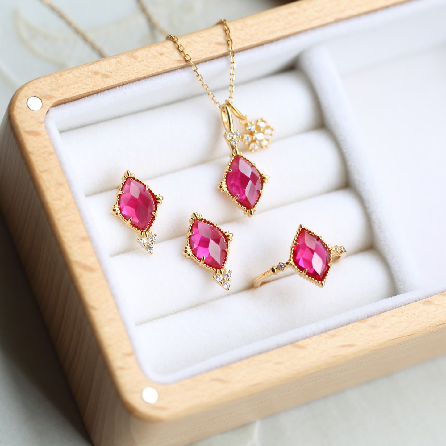 Pear-Shaped Spinel Accent Ring