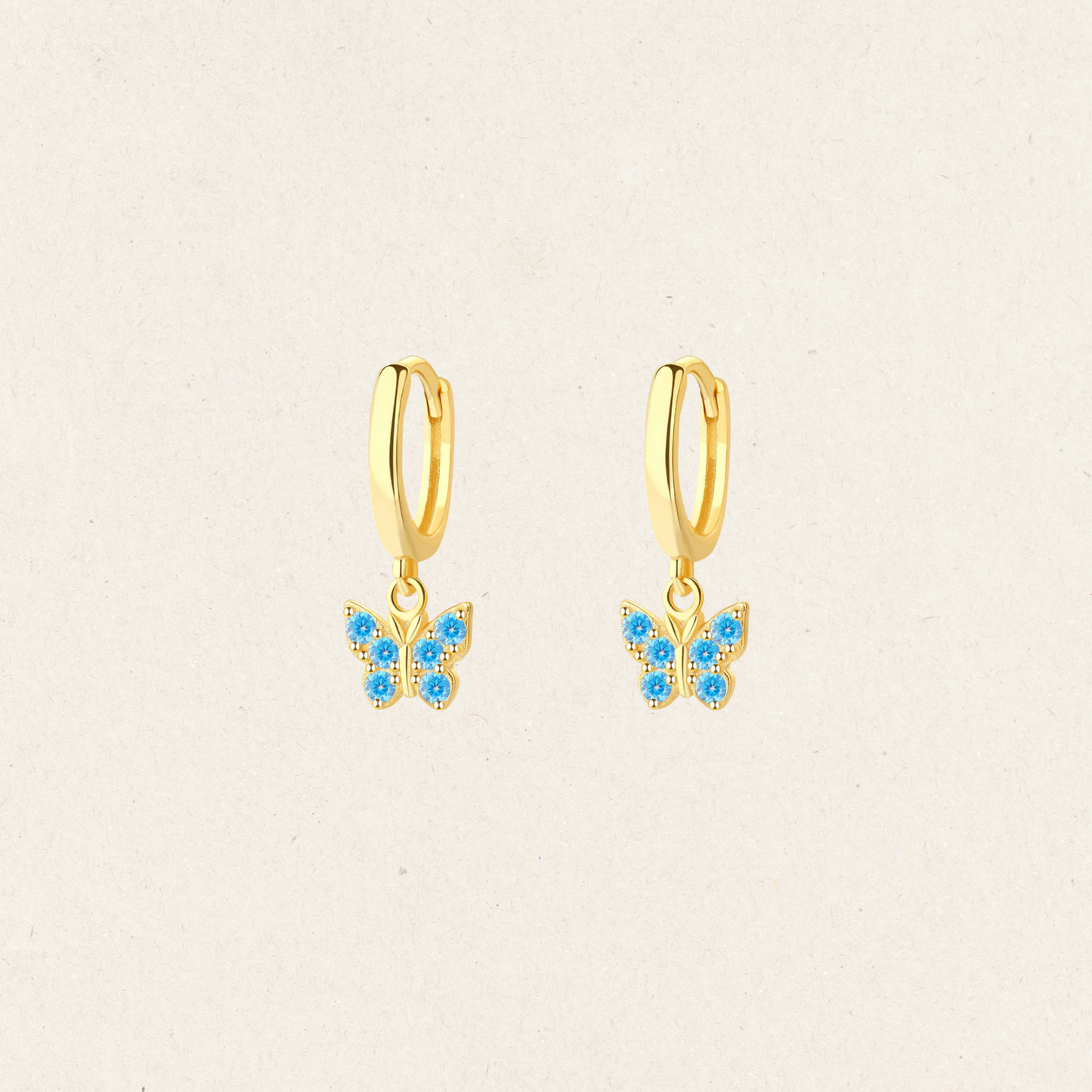 Butterfly Charm Hoop Earrings