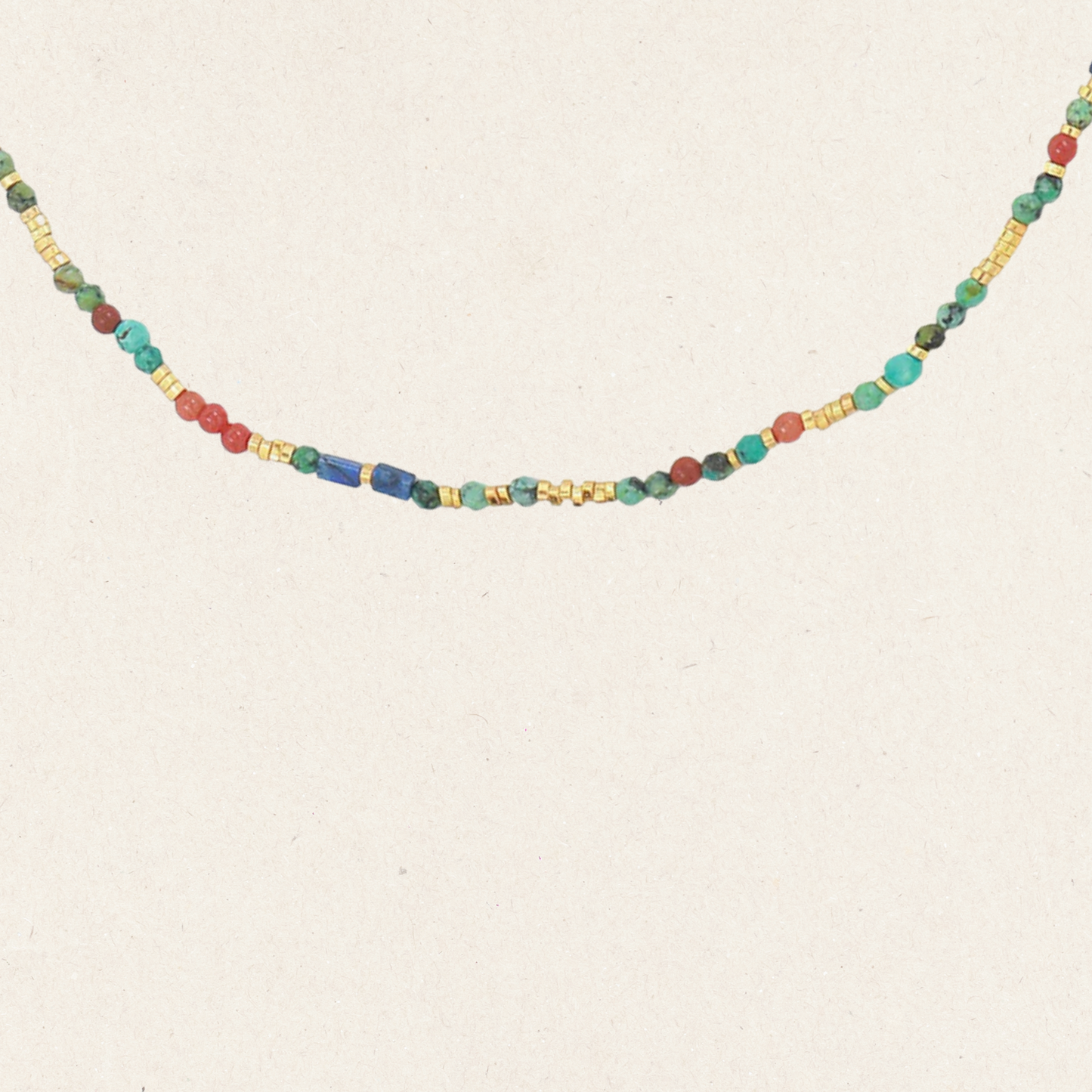 Natural Turquoise & Carnelian Beaded Necklace and Bracelet