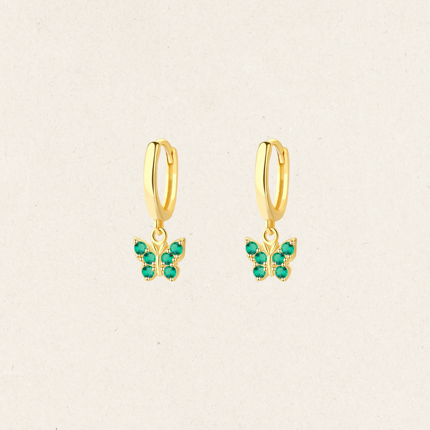 Butterfly Charm Hoop Earrings