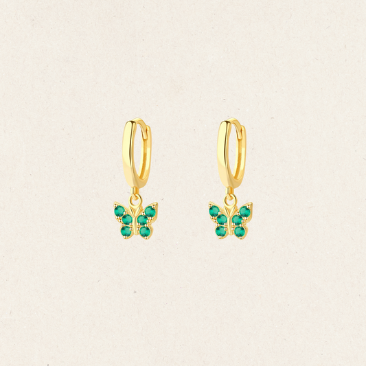 Butterfly Charm Hoop Earrings