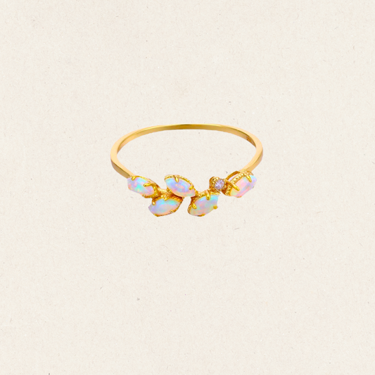 Gold Leaf-Shaped Opal Ring
