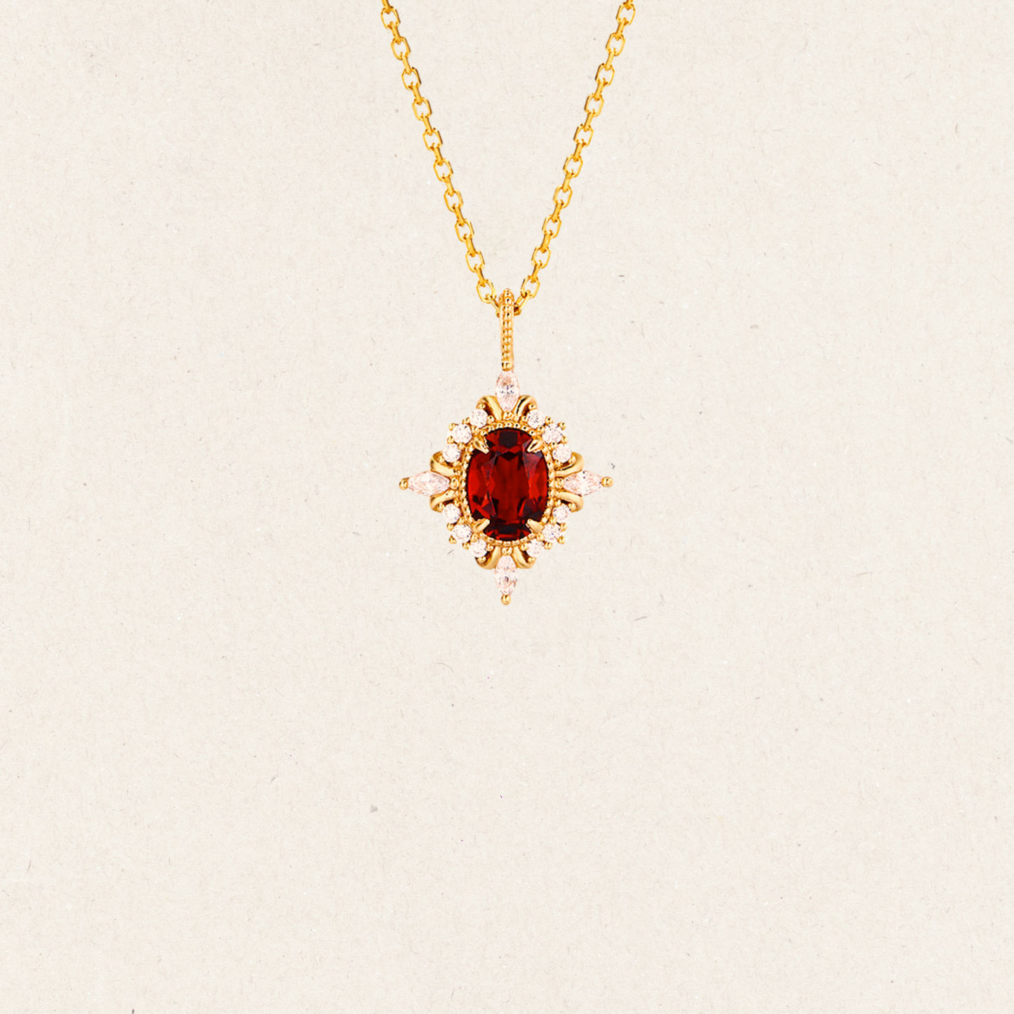 Vintage-Inspired Ruby Necklace