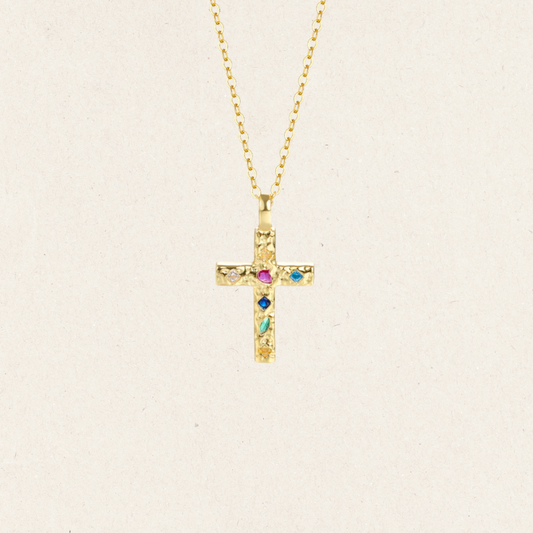 Gemstone Cross Necklace