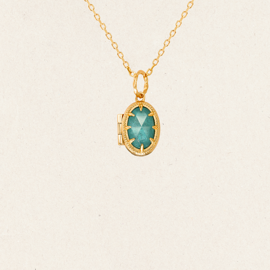 Double-Sided Gemstone Locket
