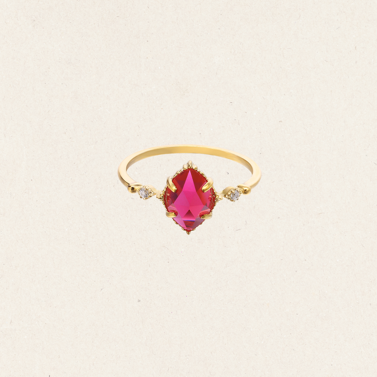 Pear-Shaped Spinel Accent Ring