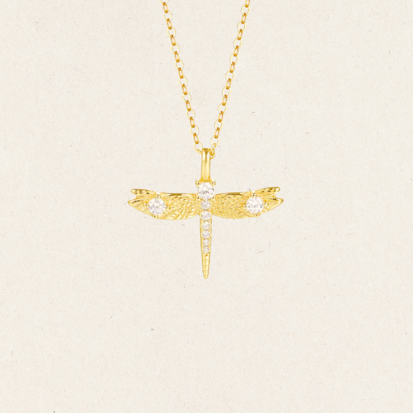 Gold Dragonfly Necklace