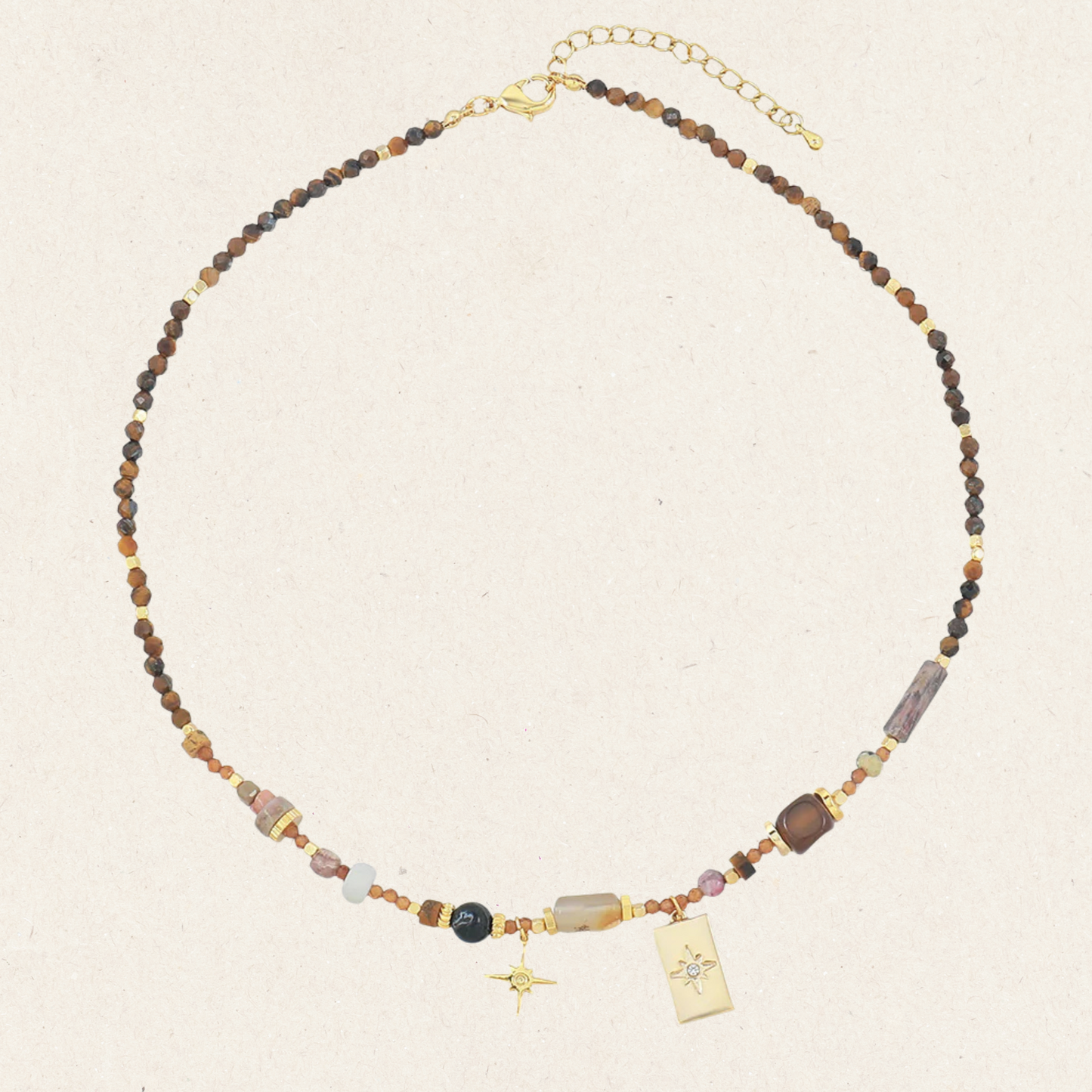 Tiger's-eye Beaded North-star Necklace