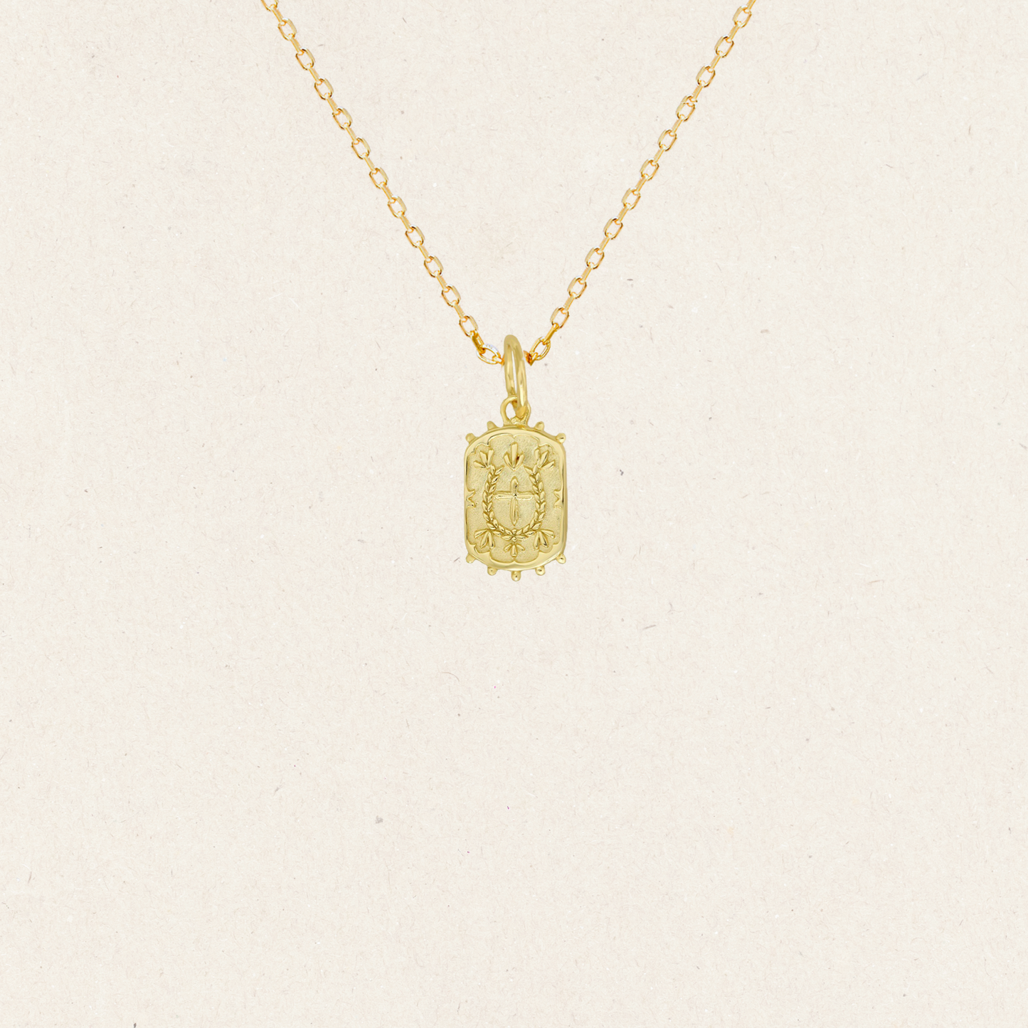 Dainty Cross Shield Necklace