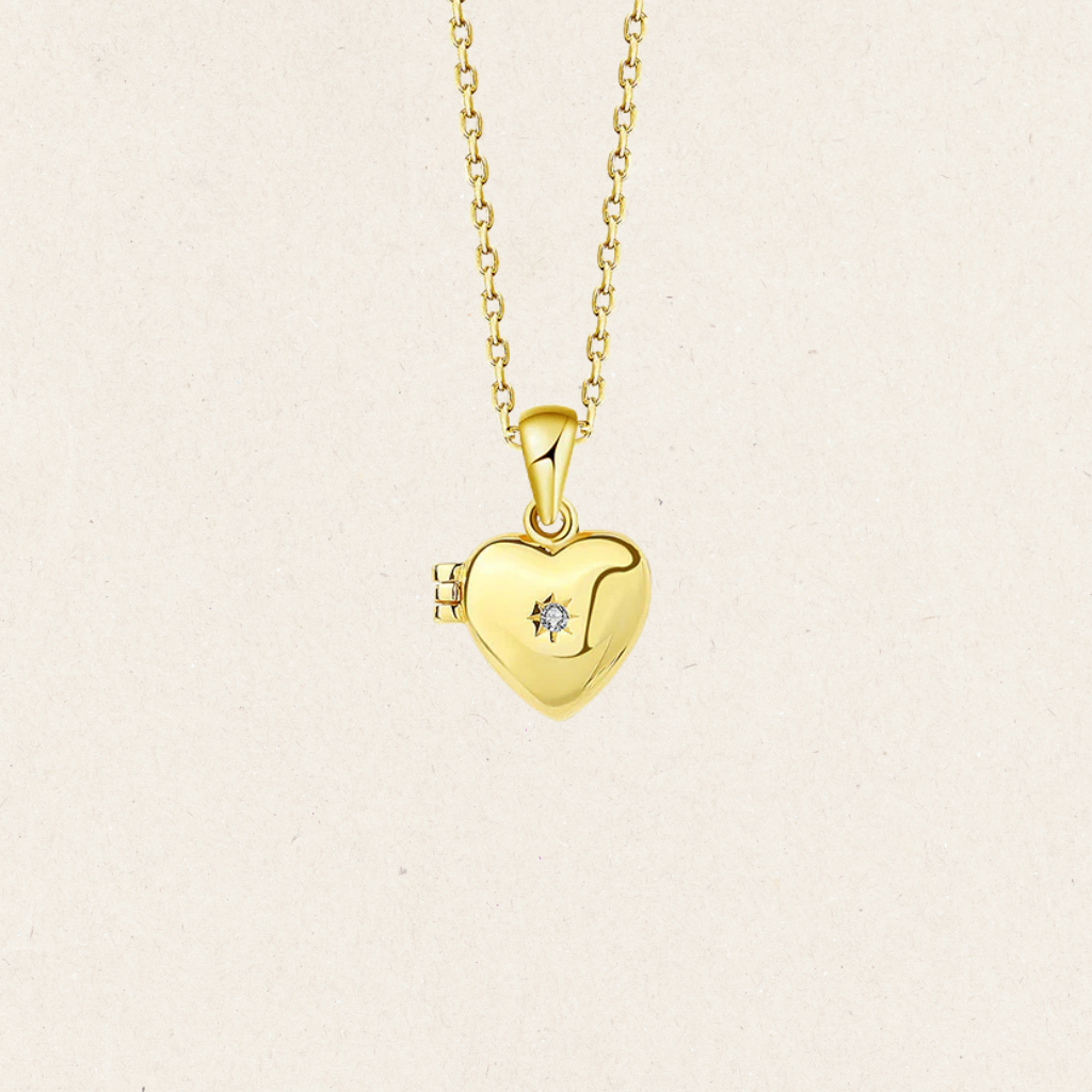 Tiny Heart Vermeil Locket Necklace