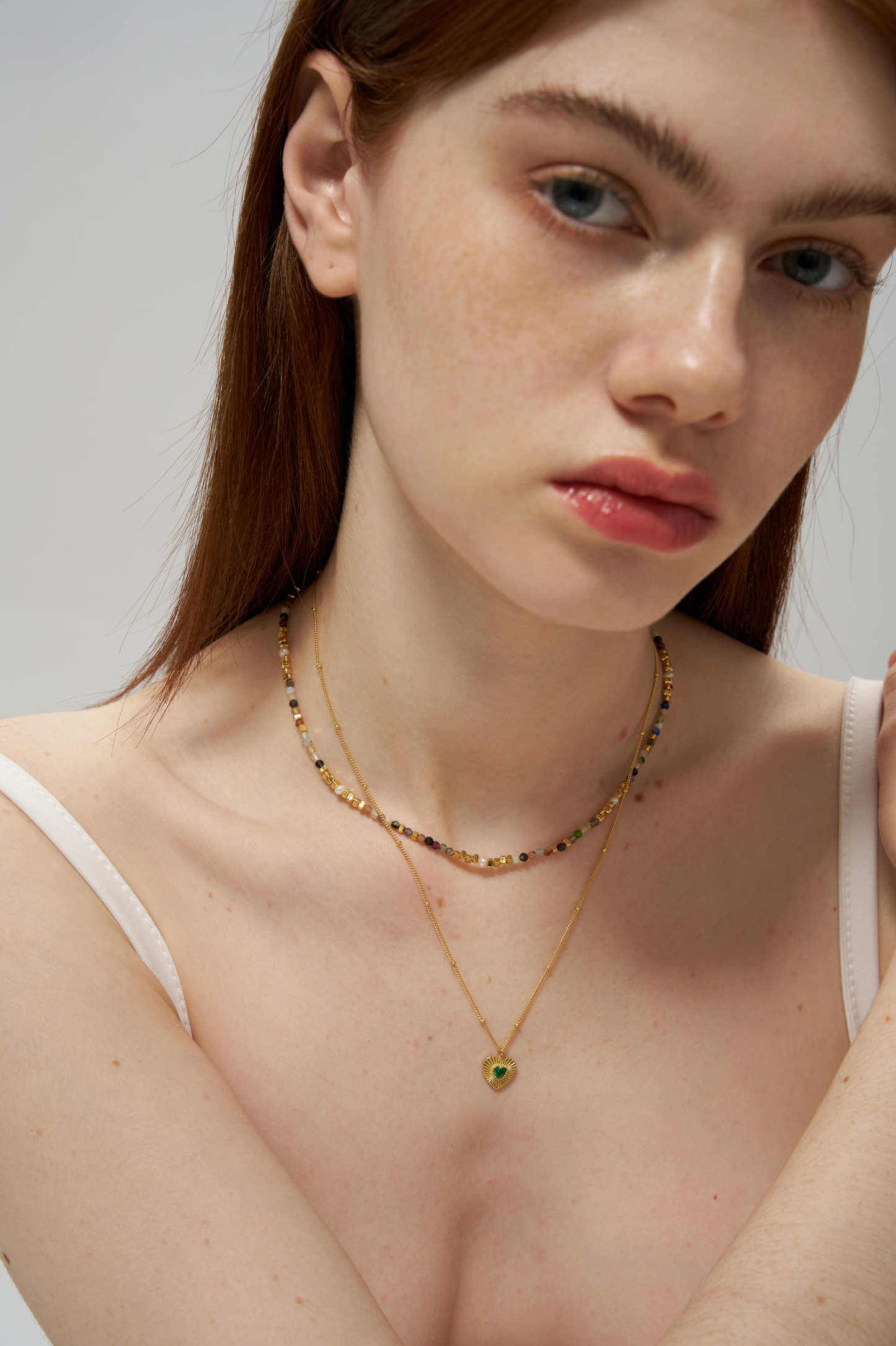 Multi-color Gem Beaded Necklace