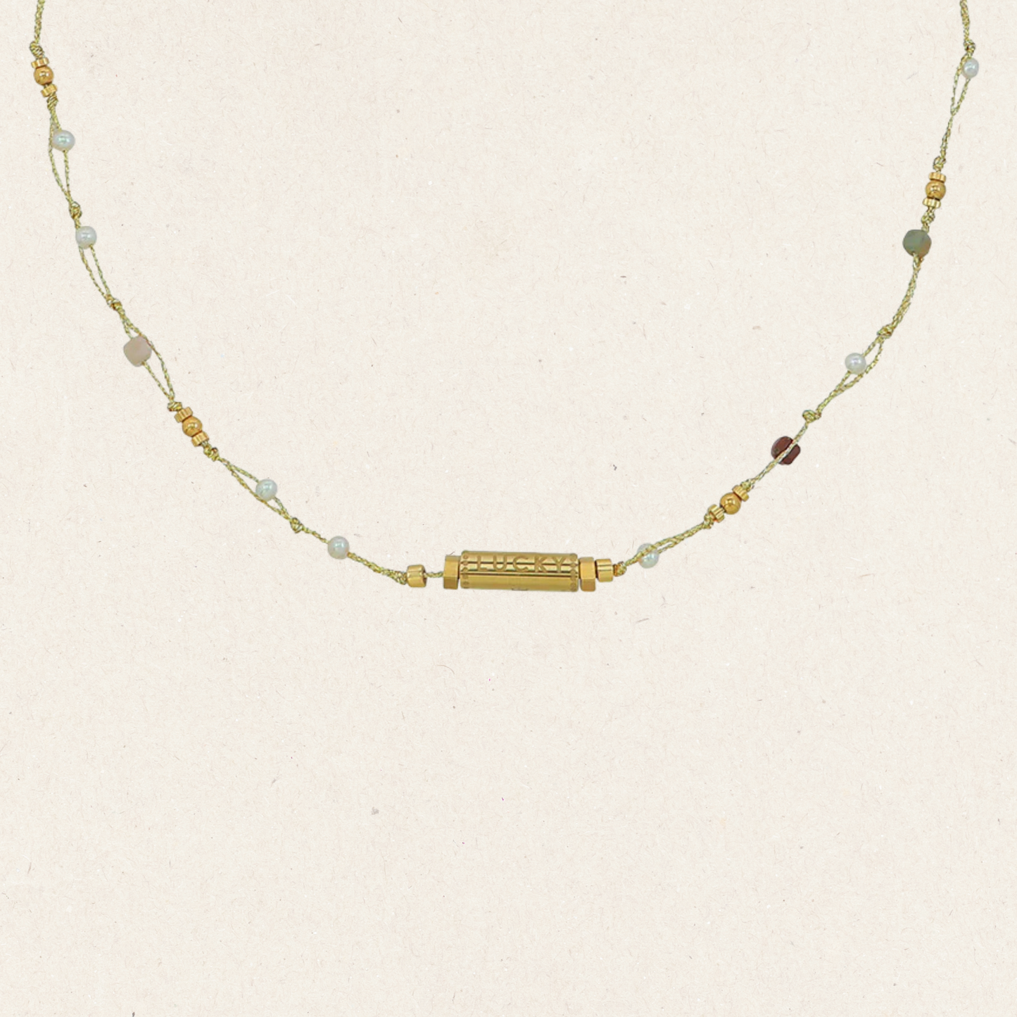Multi-Colour Nylon Rope Beaded Necklace