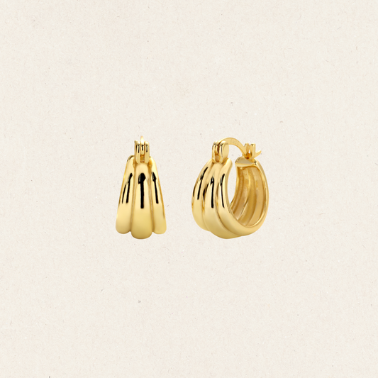 Ripple Dome Hoop Earrings