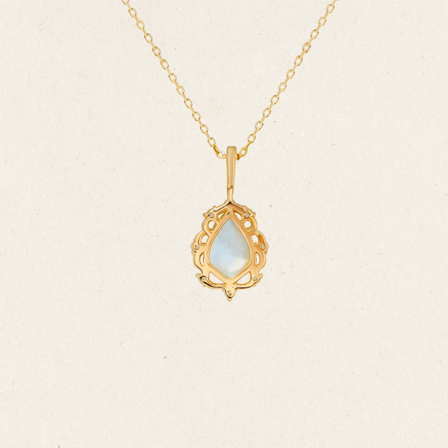 Natural Peridot Drop Charm Necklace