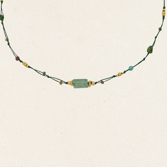 Multi-Colour Nylon Rope Beaded Necklace