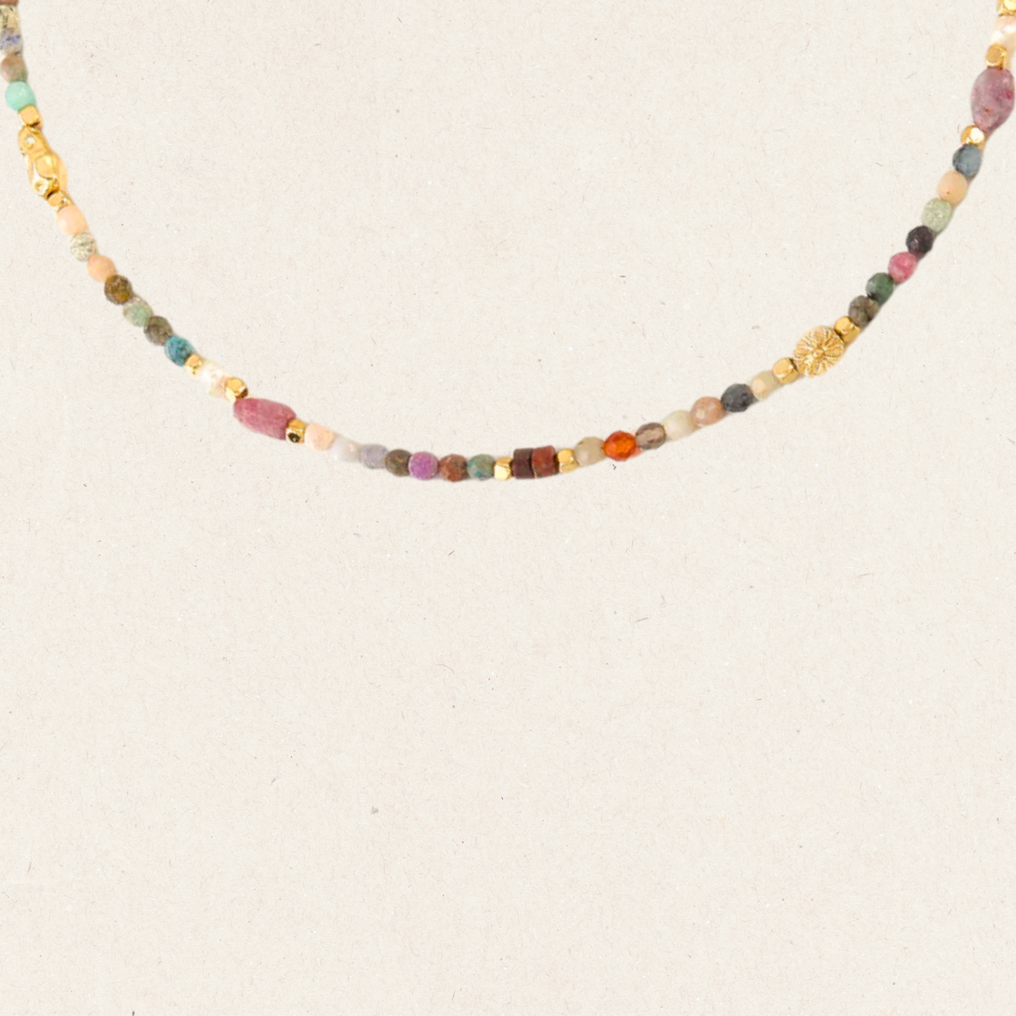 Multi-color Gem Beaded Necklace