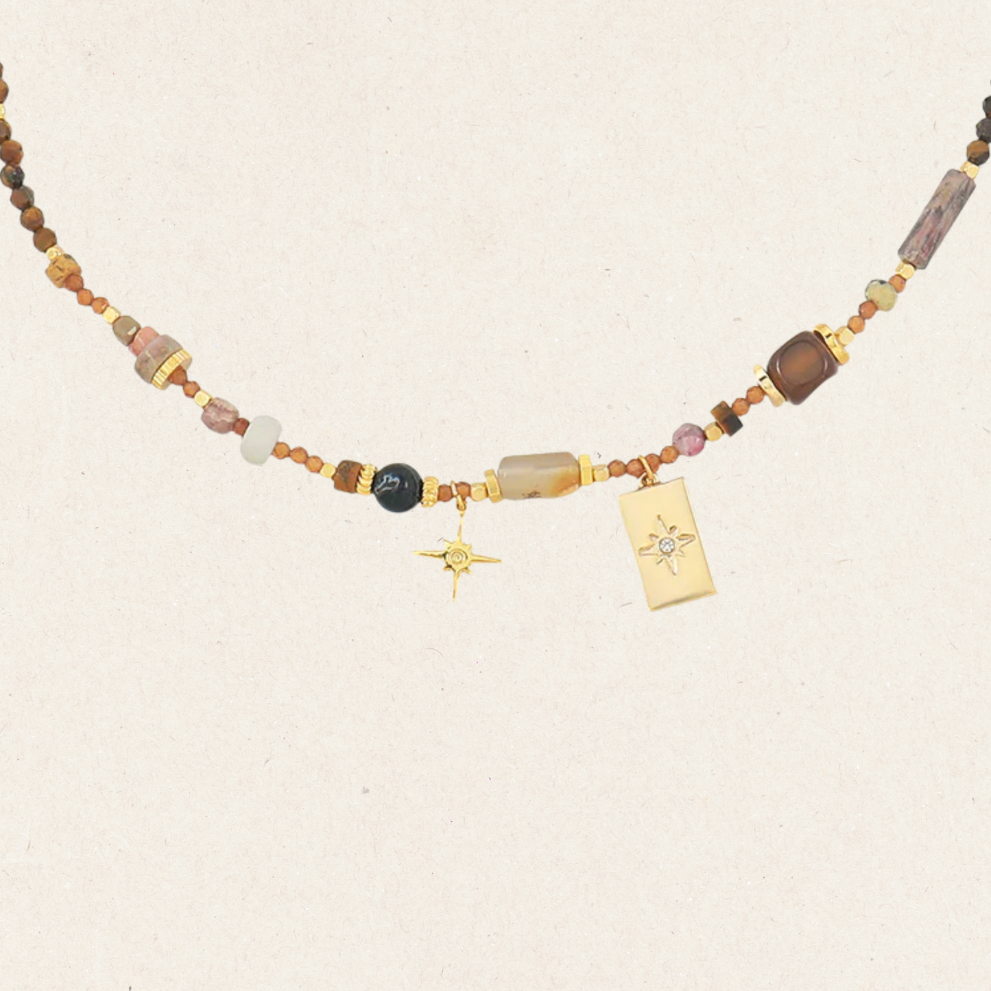 Tiger's-eye Beaded North-star Necklace