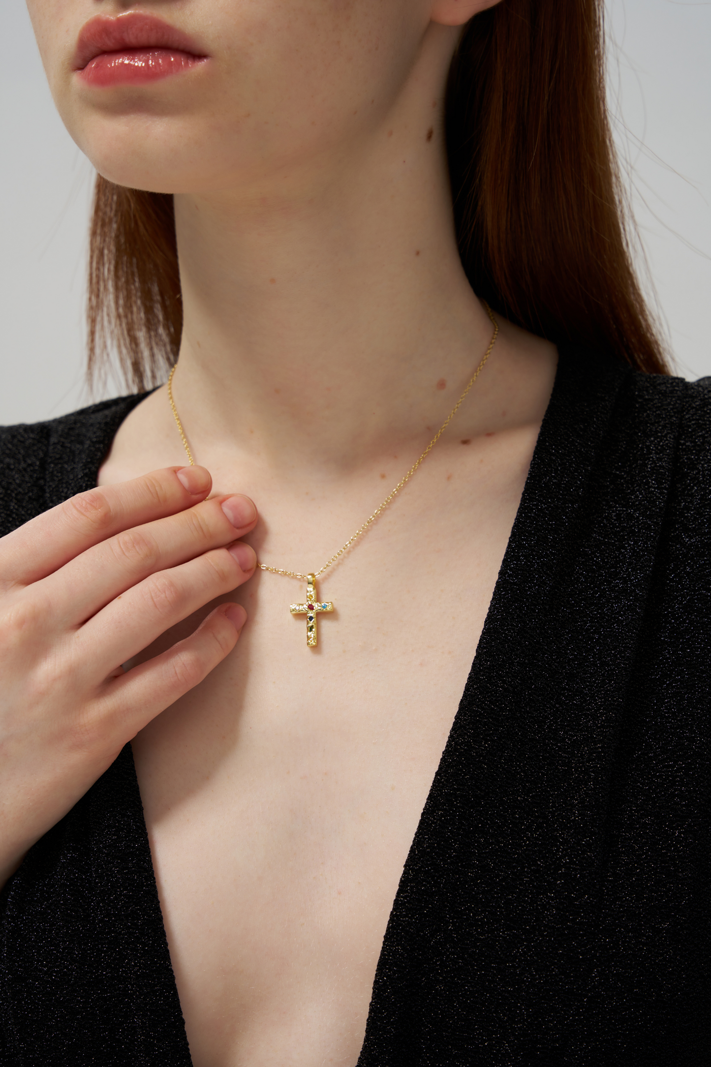 Gemstone Cross Necklace