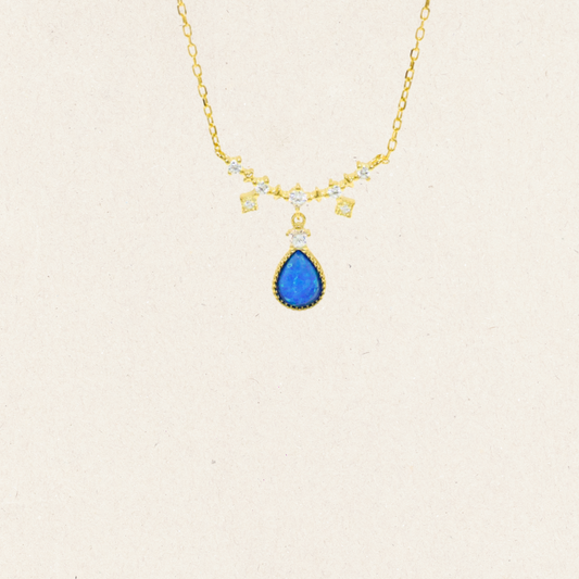 Starfall Opal Blue Necklace
