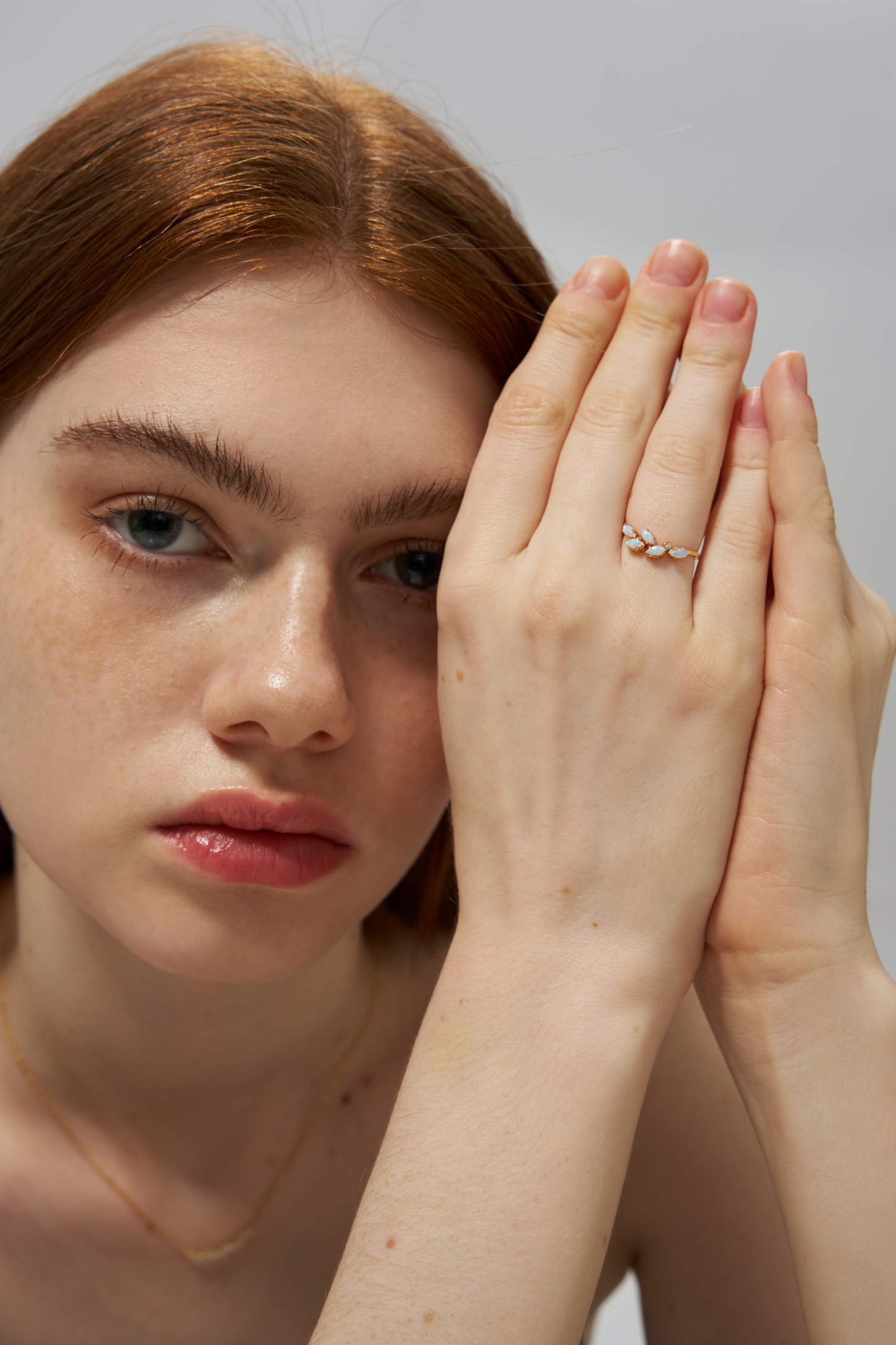 Gold Leaf-Shaped Opal Ring