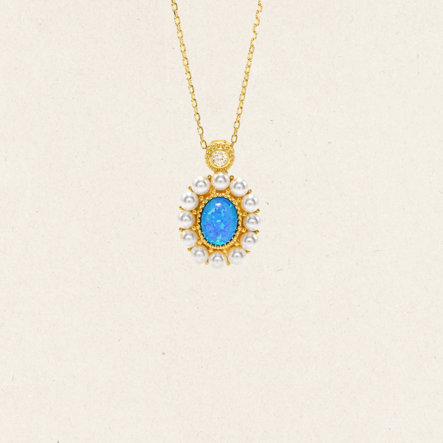 Opaline Crown Blue Opal Necklace