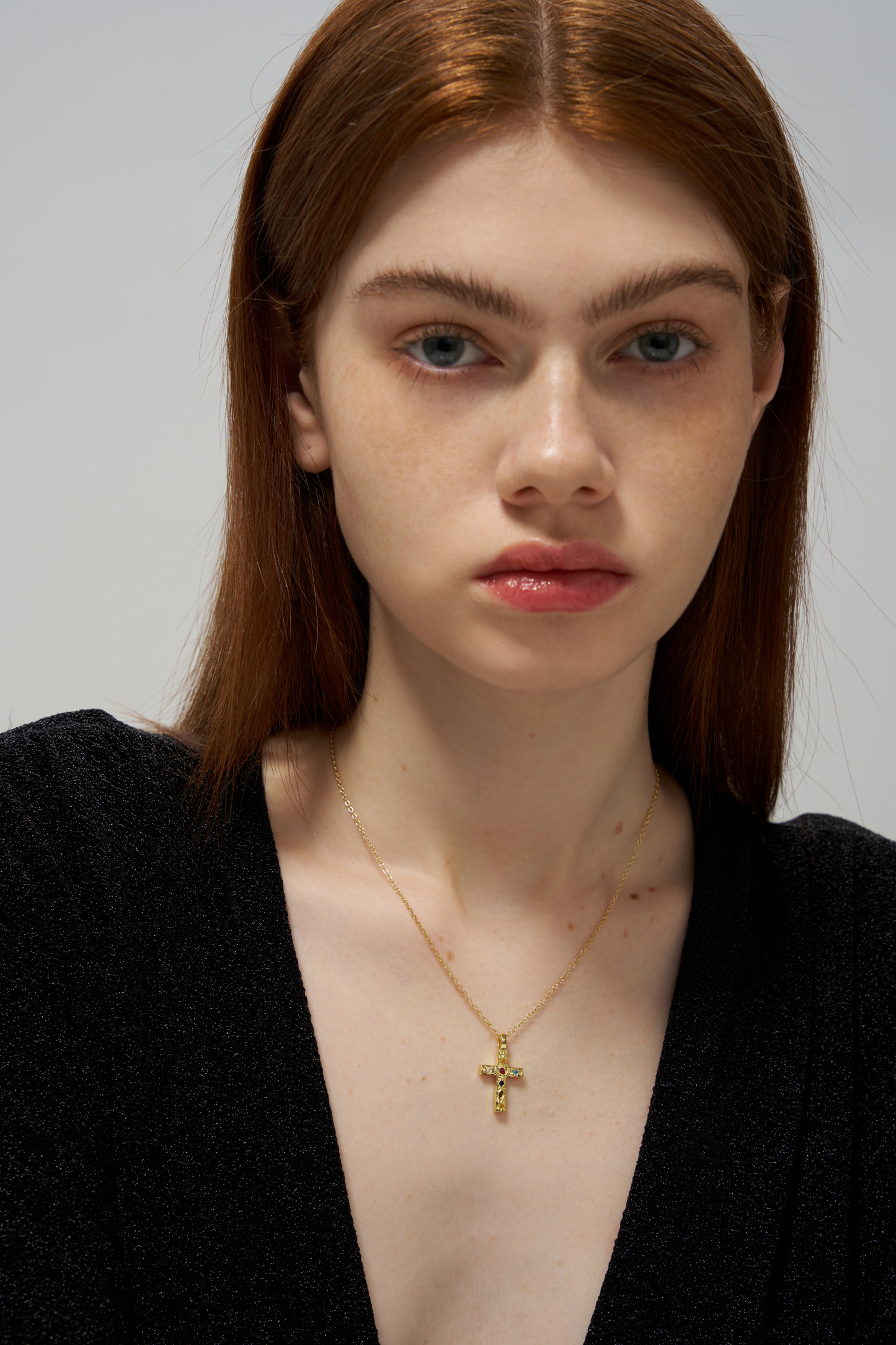 Gemstone Cross Necklace