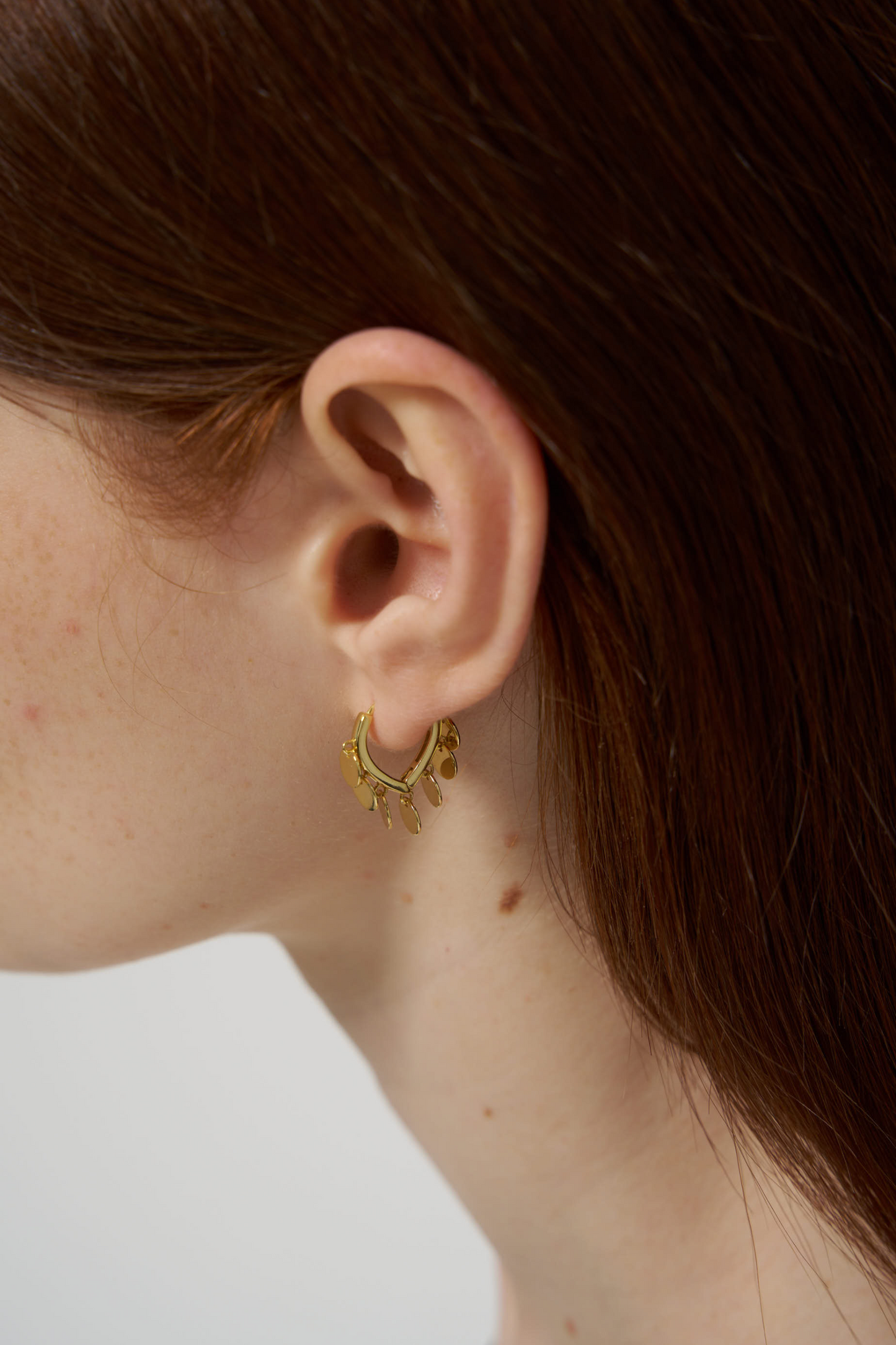 Sunlit Disc Hoop Earrings