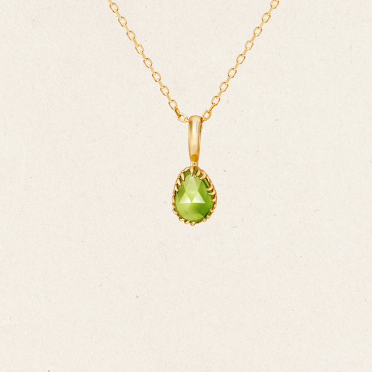 Olive Light Green Peridot Necklace