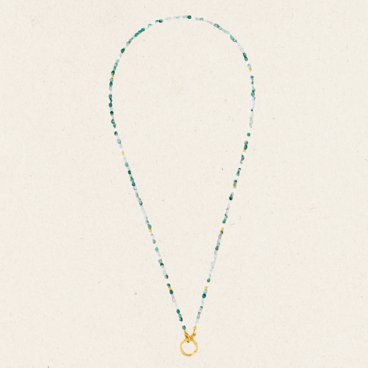 Fluorite beaded Chain Charm Necklace