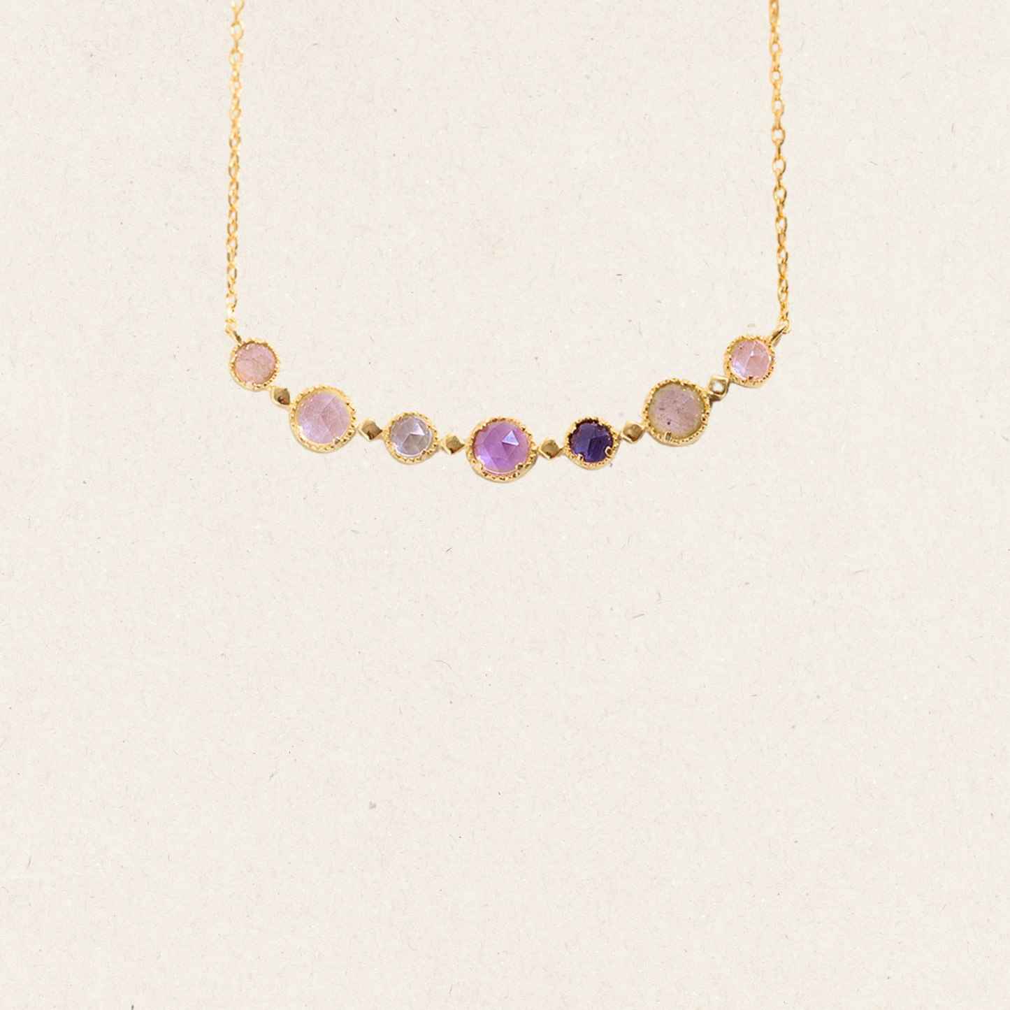 Gold Multi-Gemstone Gradient Necklace