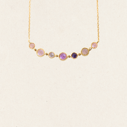 Gold Multi-Gemstone Gradient Necklace