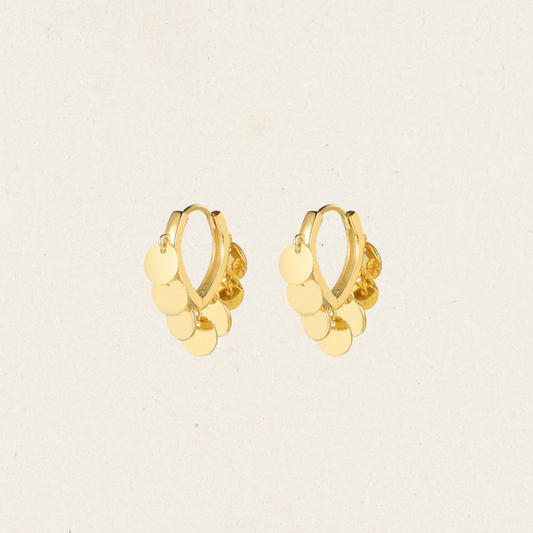 Sunlit Disc Hoop Earrings