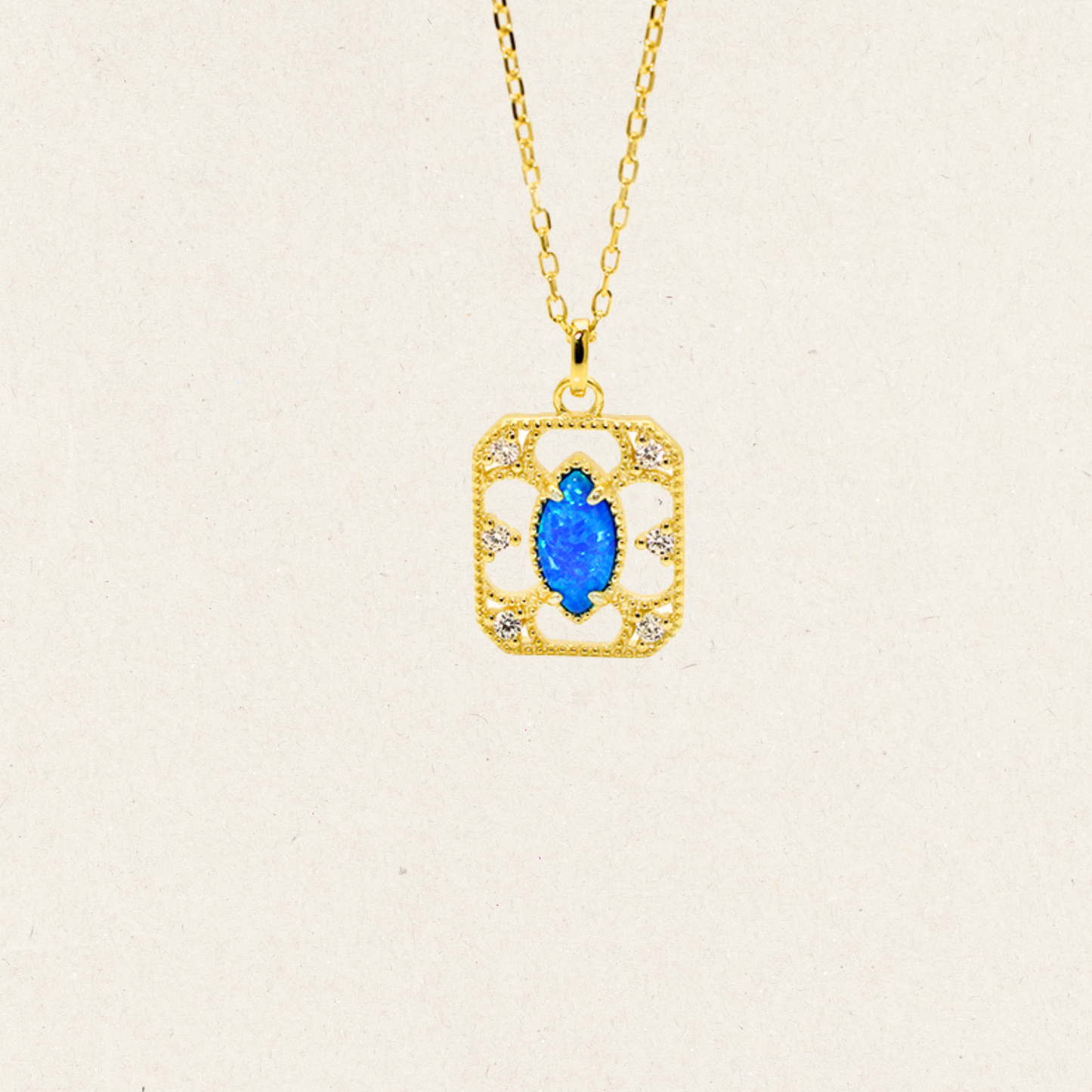 Crest Blue Opal Necklace