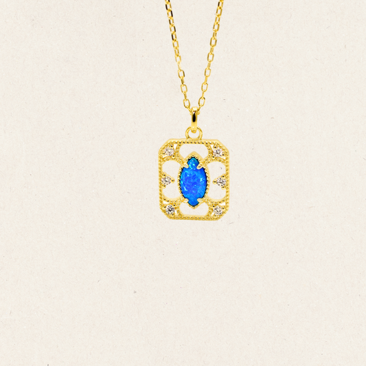 Crest Blue Opal Necklace