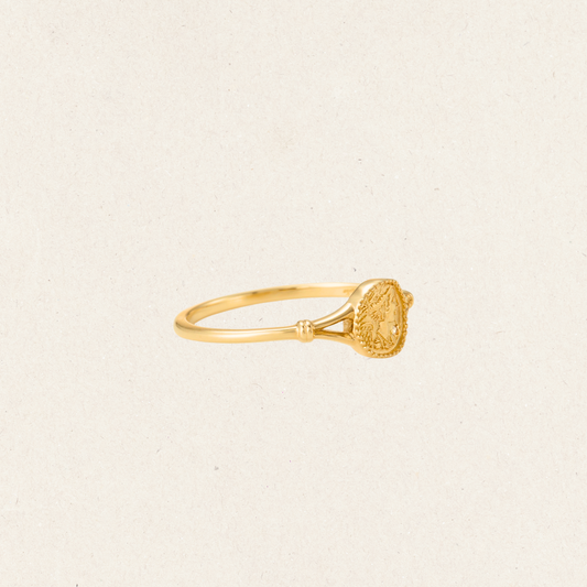 Gold Goddess Vintage Coin Ring