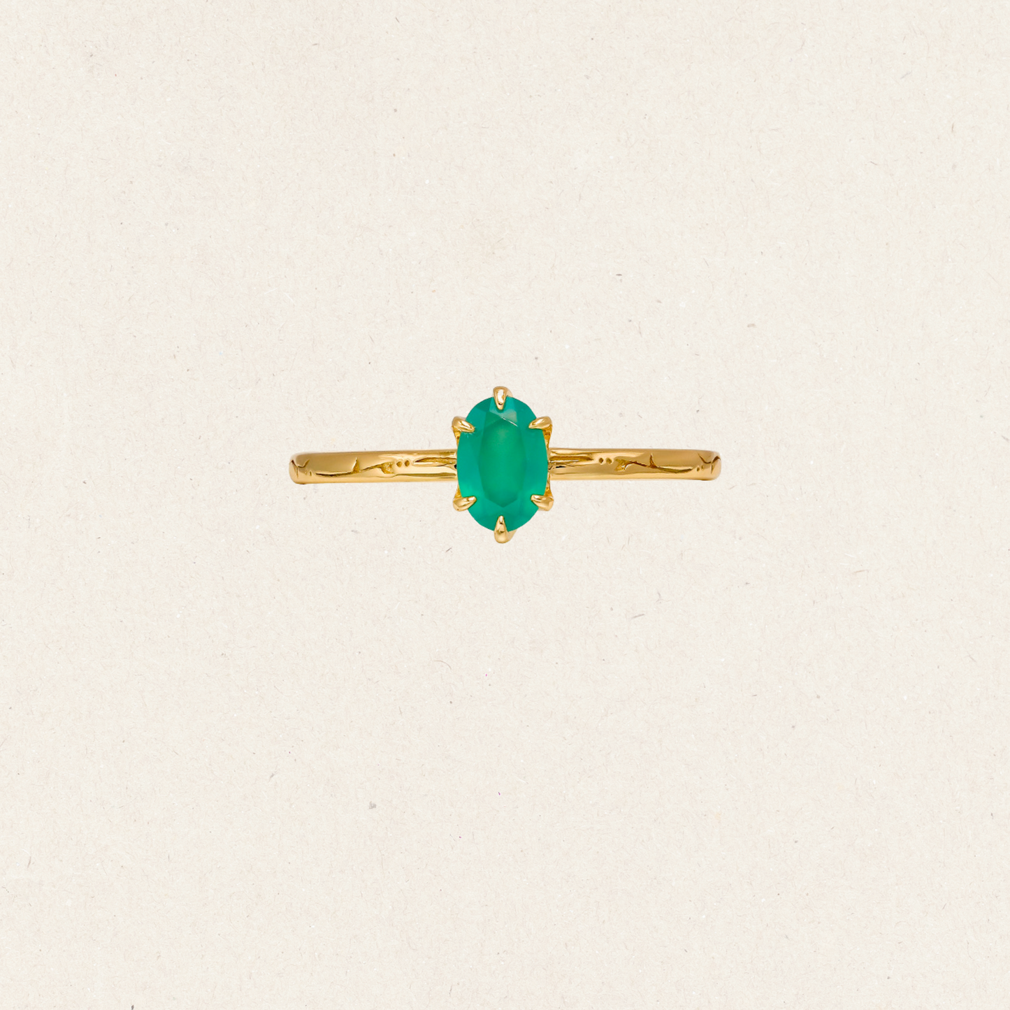 Delicate Green Stone Gold Ring