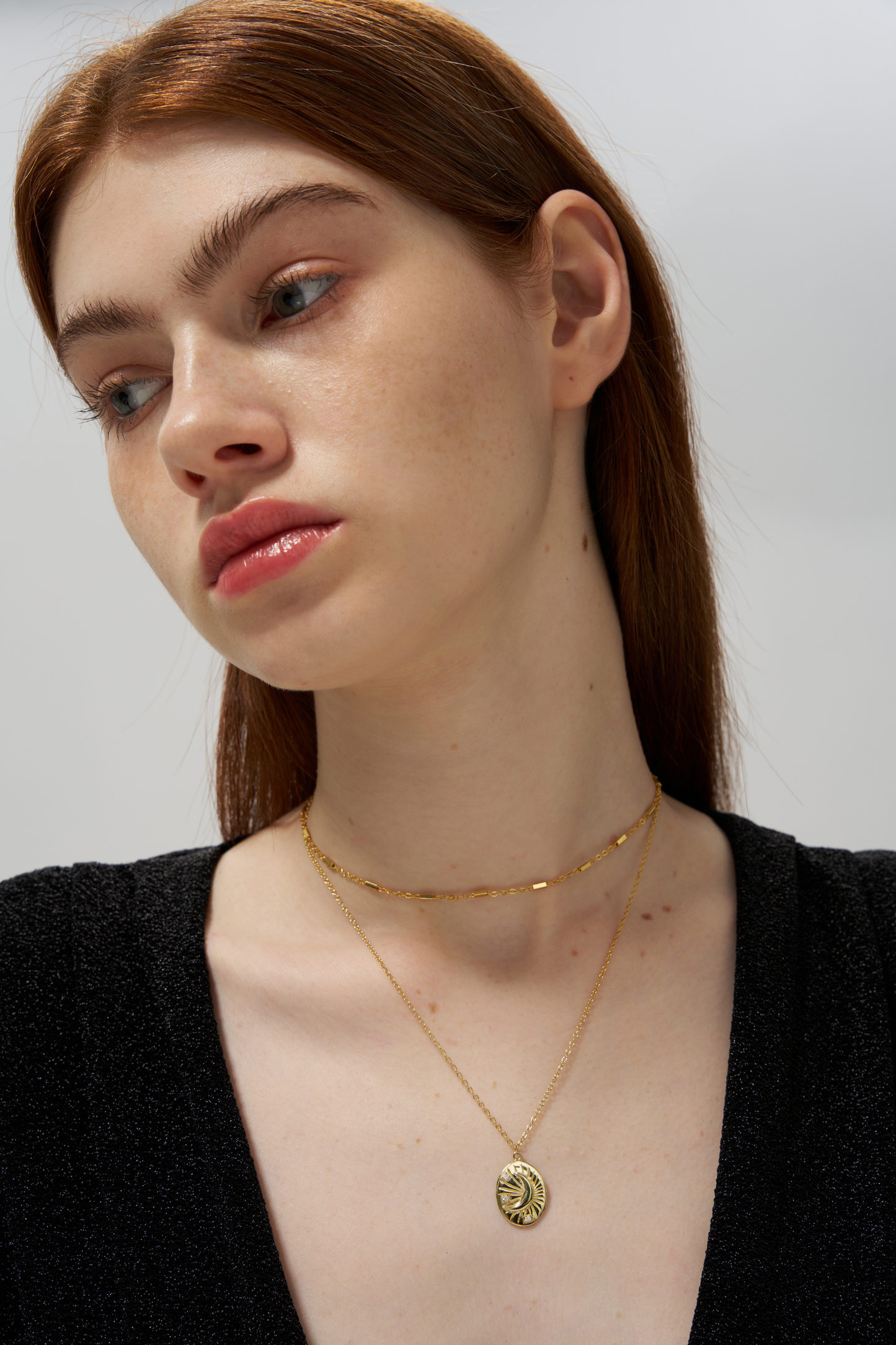 Crescent Moon Star Necklace