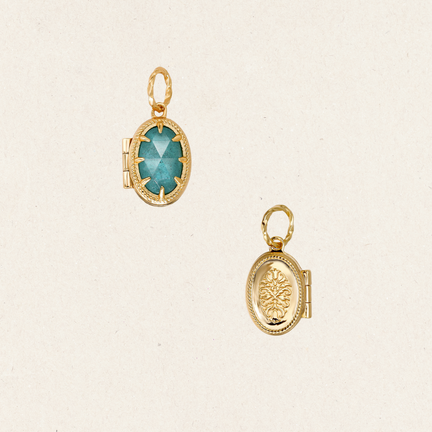 Double-Sided Gemstone Locket