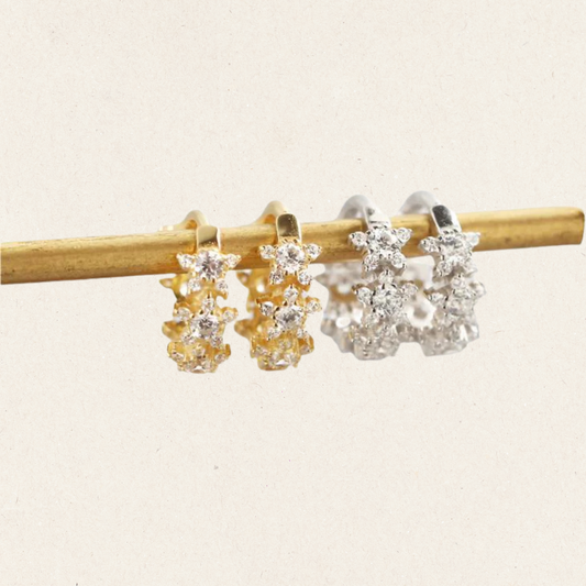 Star Huggies Hoop Earrings