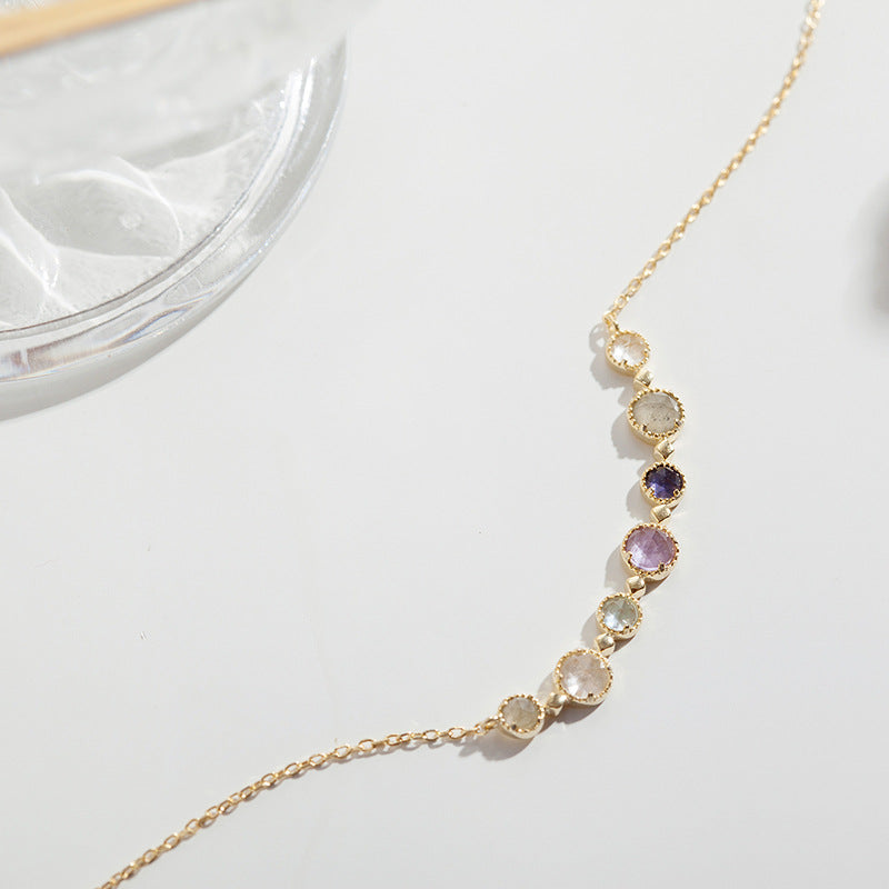 Gold Multi-Gemstone Gradient Necklace