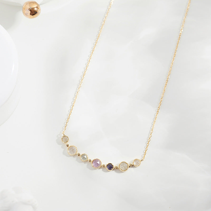 Gold Multi-Gemstone Gradient Necklace