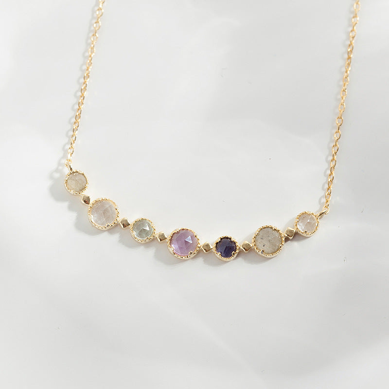 Gold Multi-Gemstone Gradient Necklace